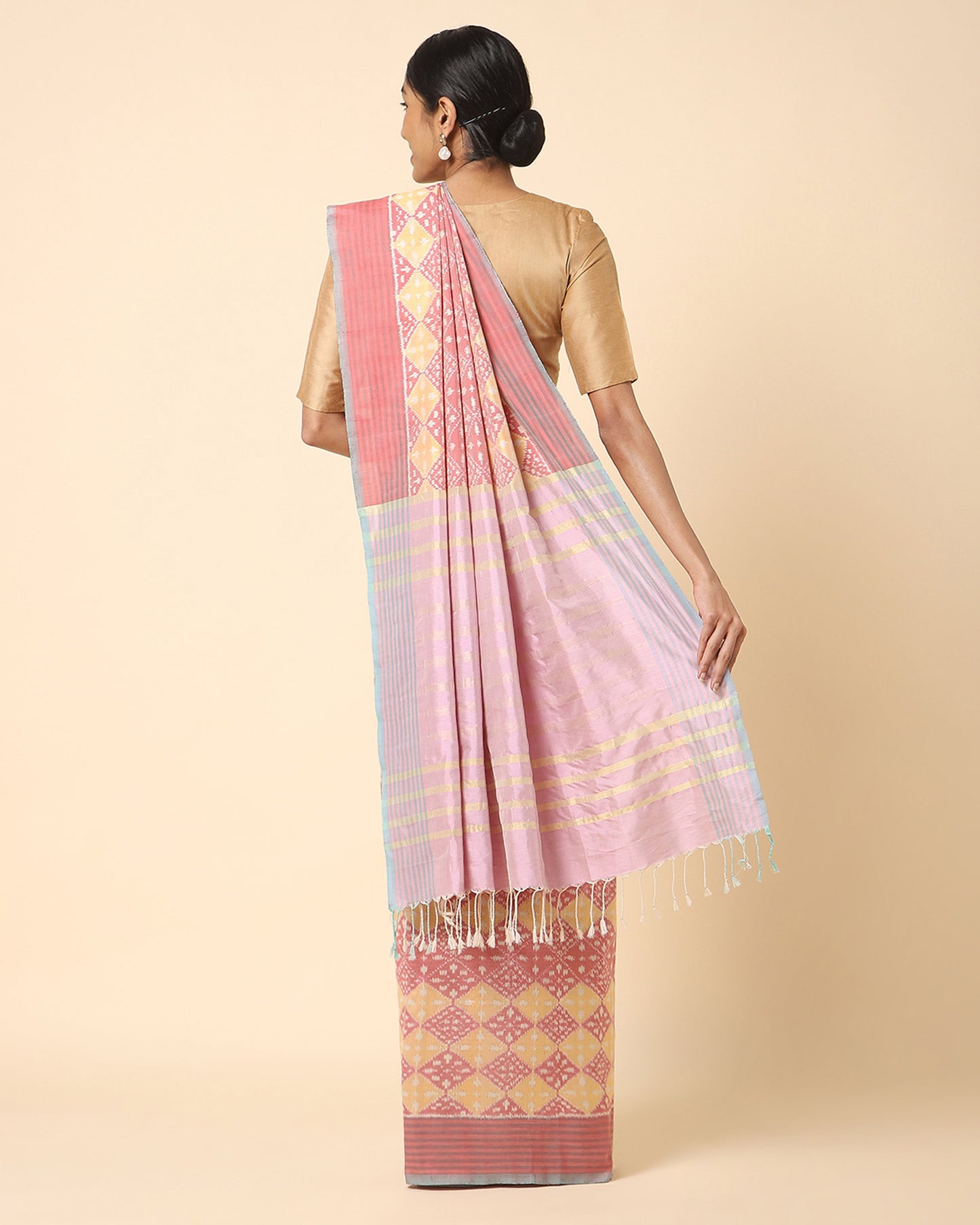Parvini Weft Ikat Cotton Silk Saree
