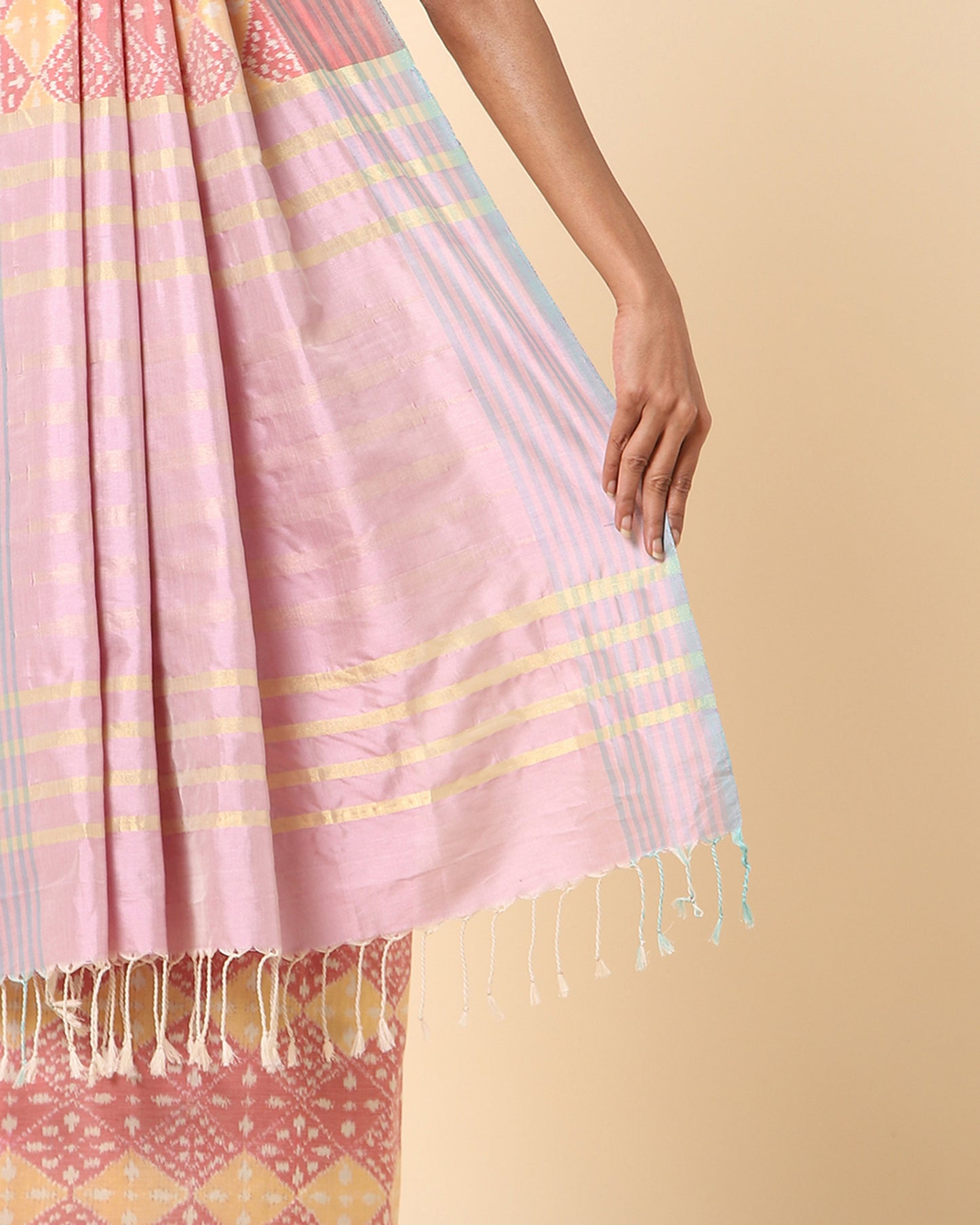 Parvini Weft Ikat Cotton Silk Saree