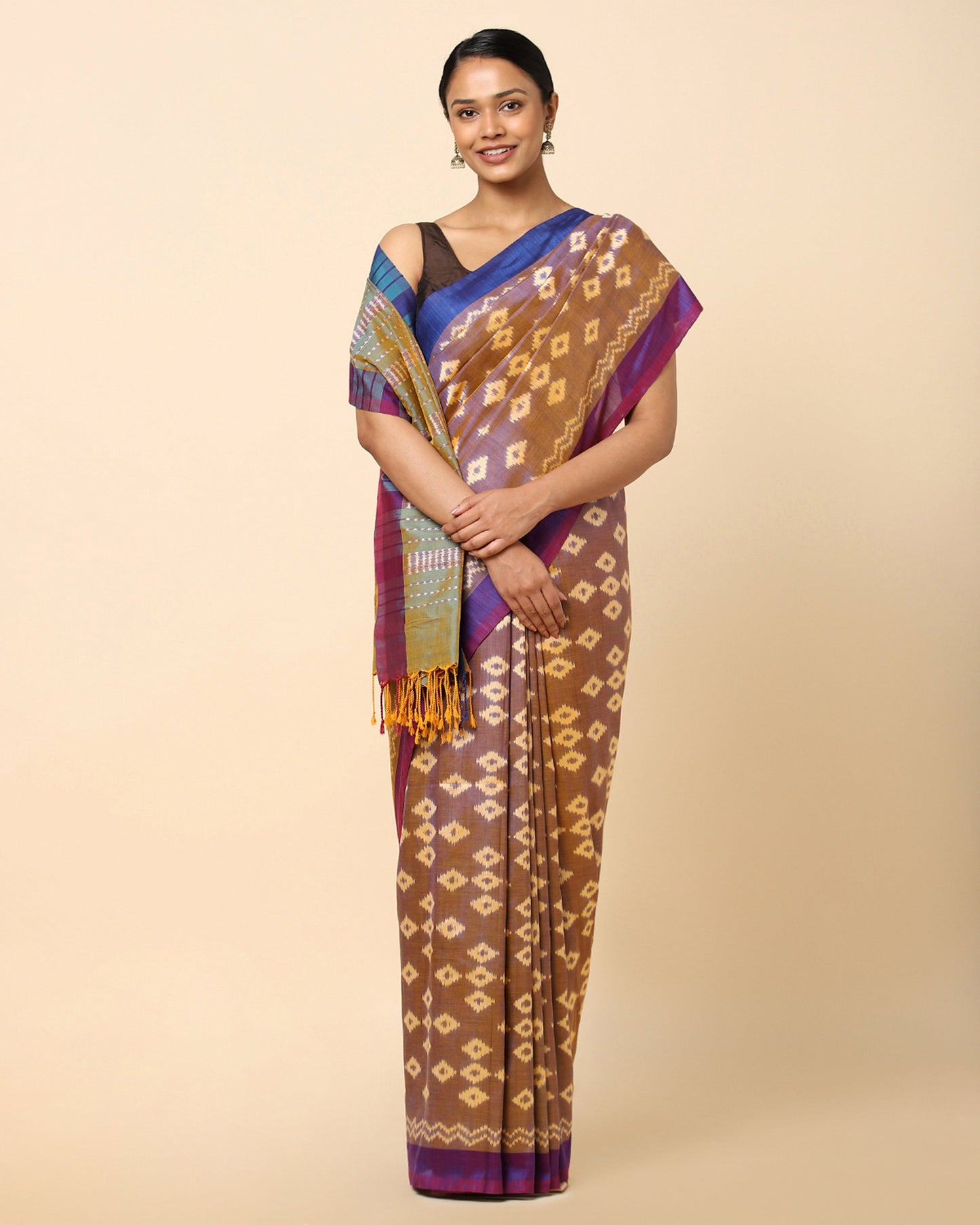 Dwiti Weft Ikat Cotton Silk Saree