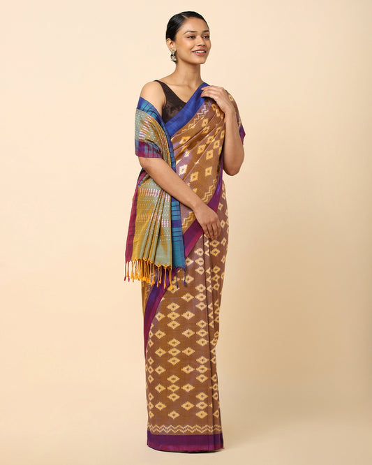 Dwiti Weft Ikat Cotton Silk Saree