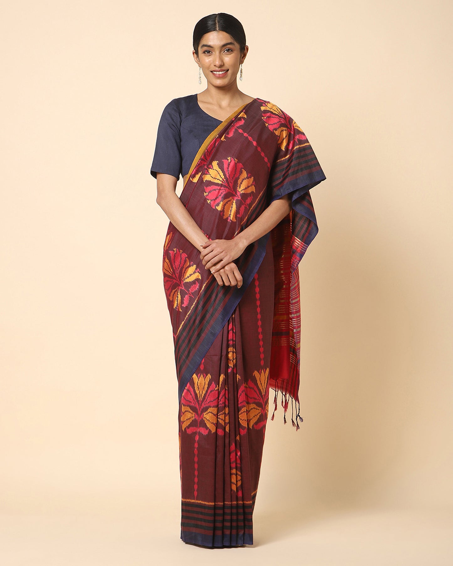 Pavani Weft Ikat Cotton Silk Saree