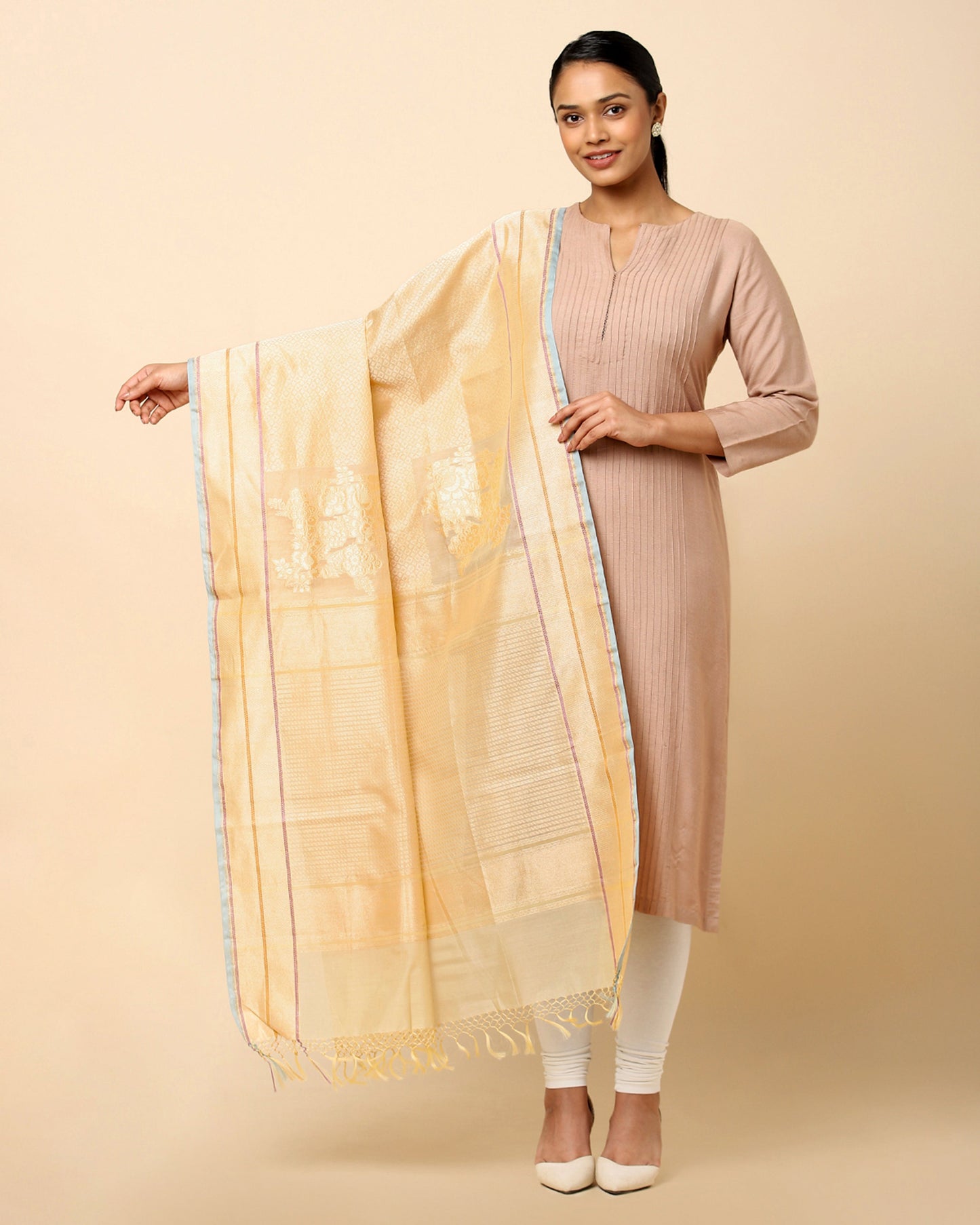 Asavari Fekwa Silk Cotton Dupatta