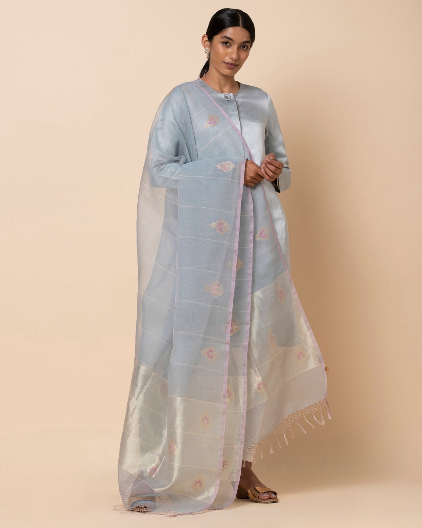 Parthee Jamdani Silk Cotton Dupatta