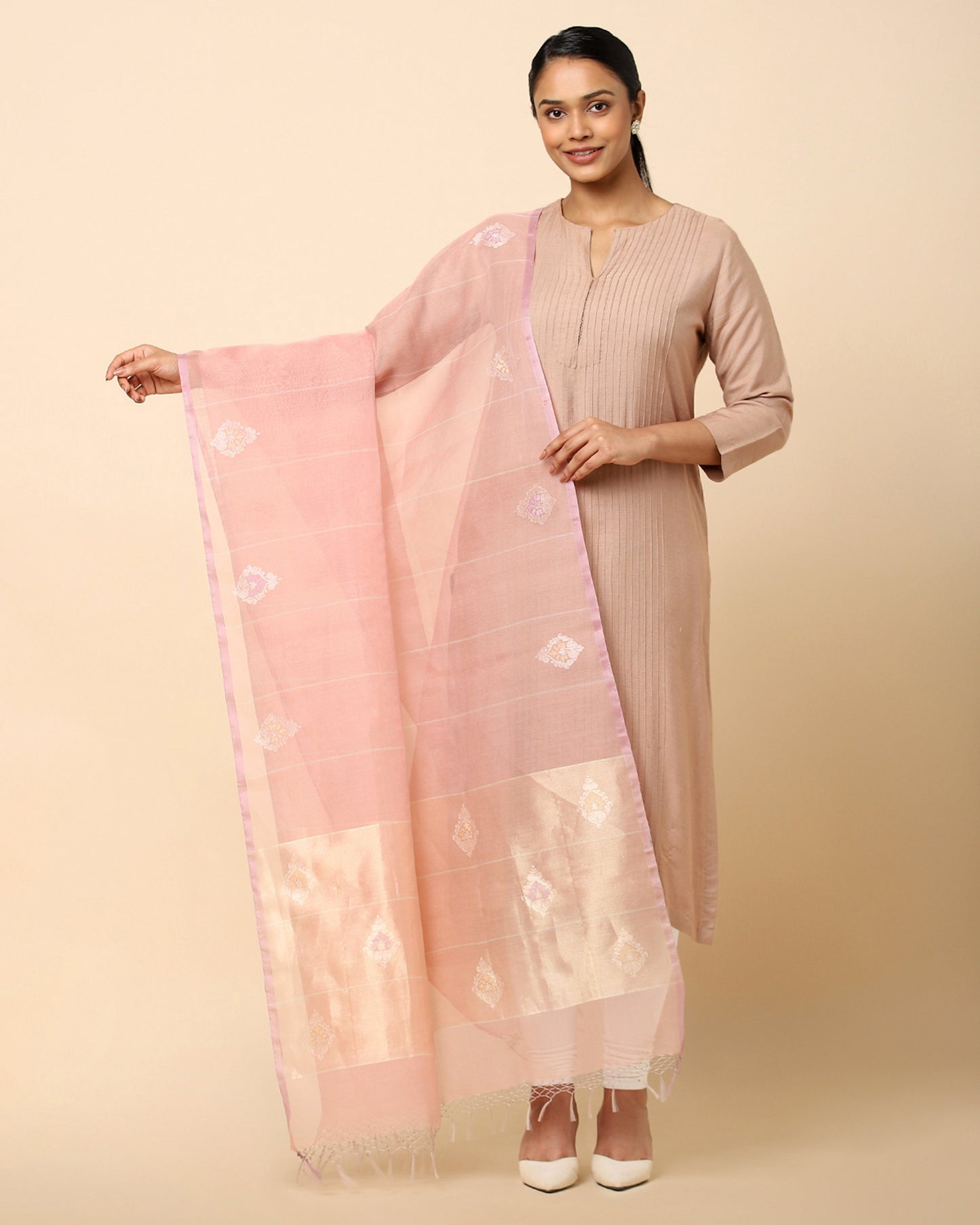 Parthee Jamdani Silk Cotton Dupatta