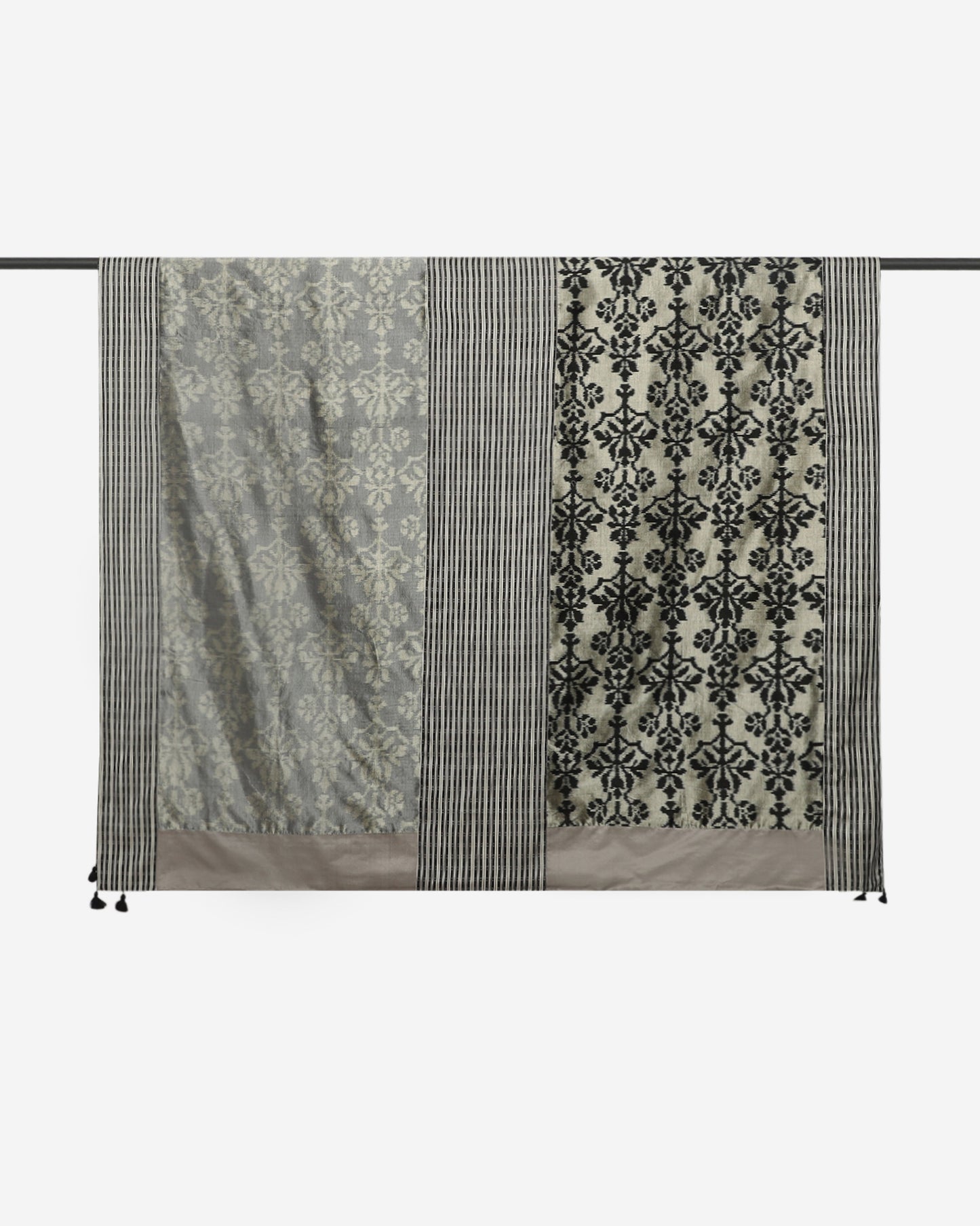 Saira Weft Ikat Cotton Silk Bed Cover