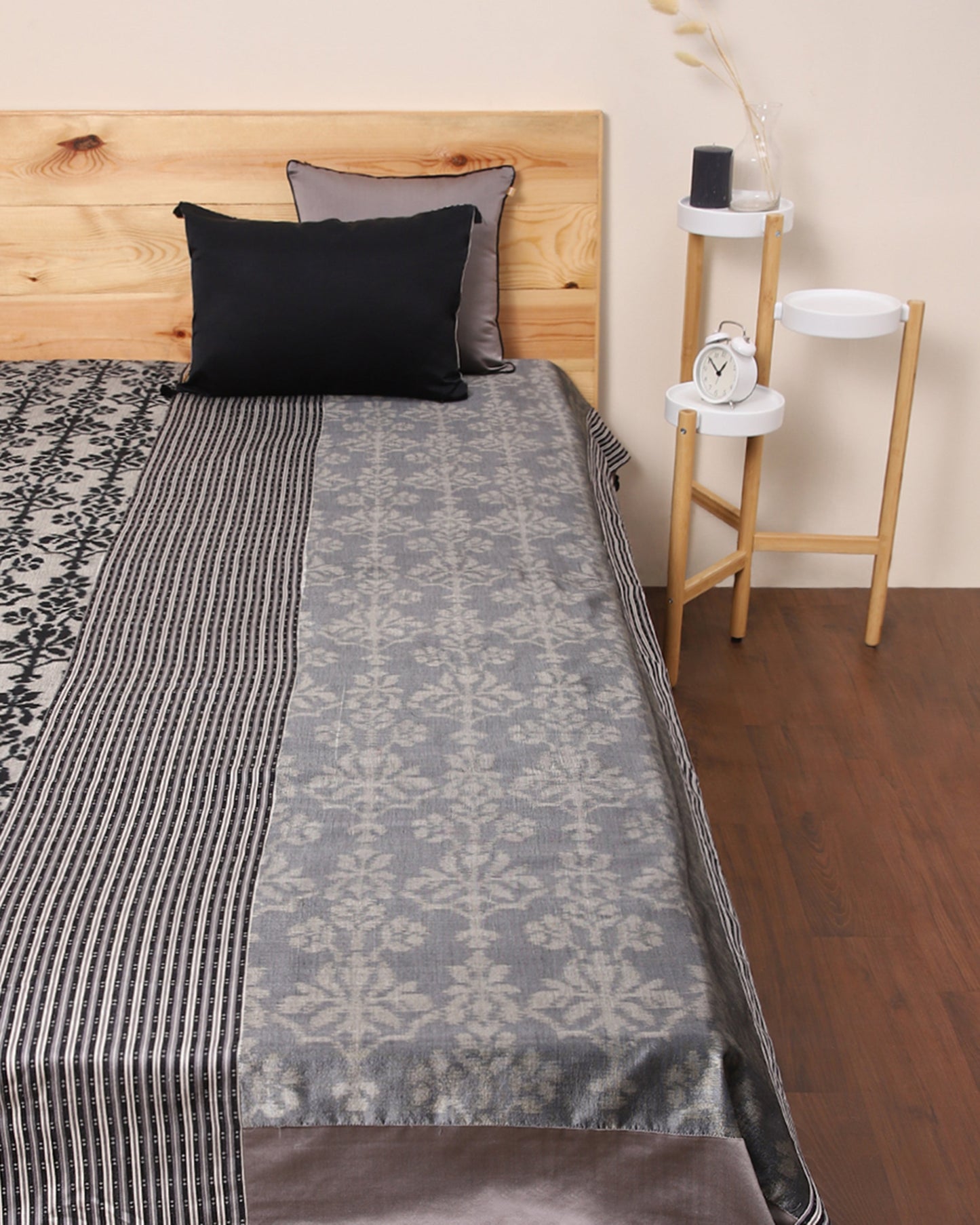 Saira Weft Ikat Cotton Silk Bed Cover