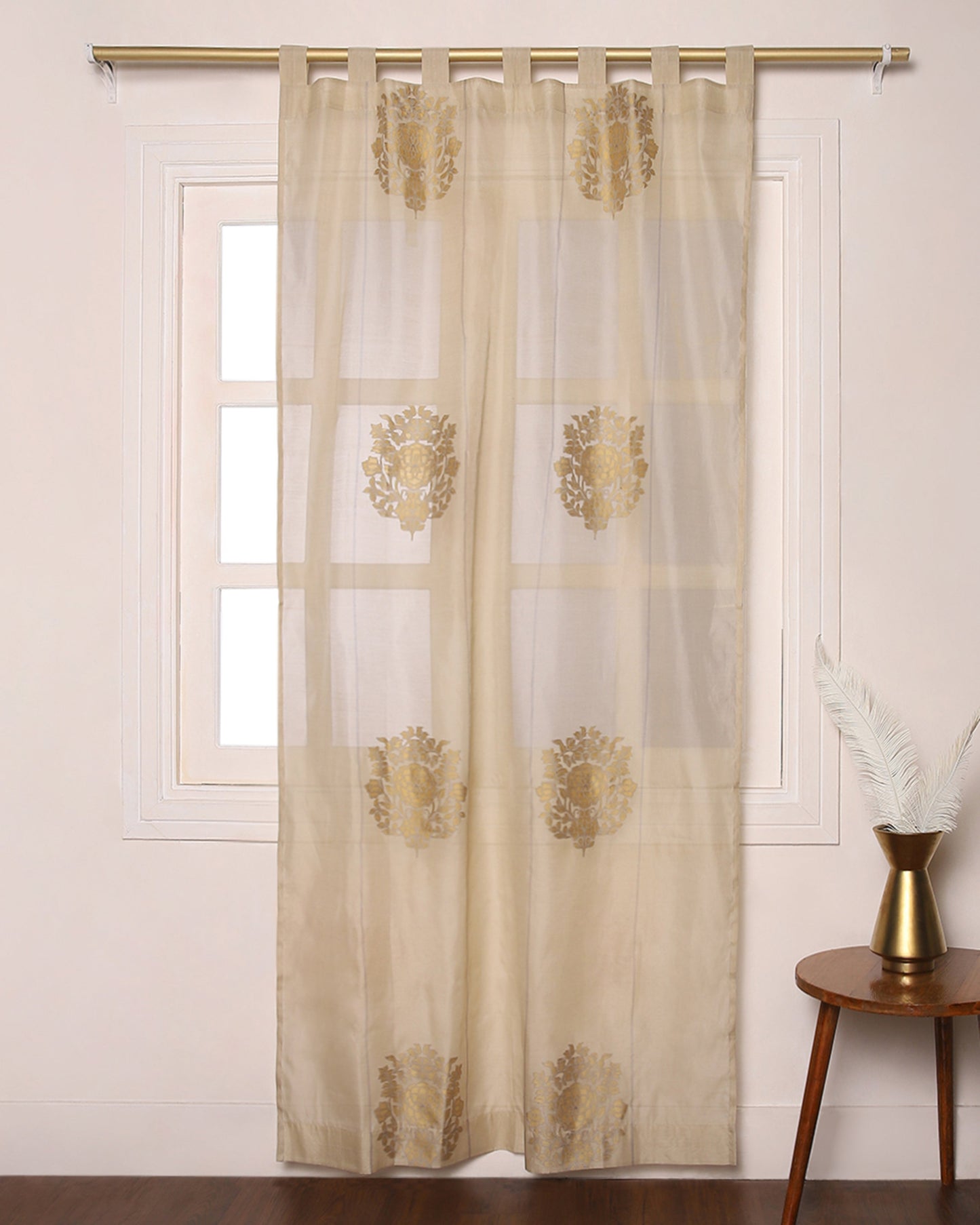 Palar Cutwork Silk Cotton Curtain