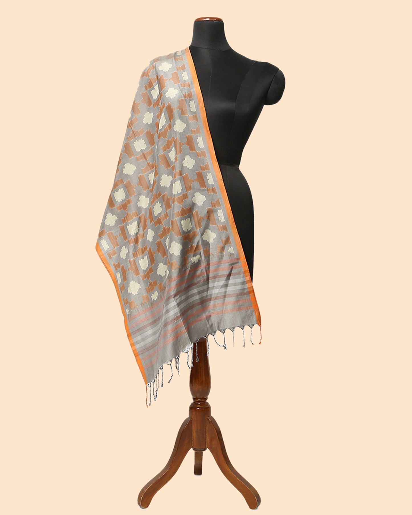 Nuria Warp Ikat Silk Cotton Stole