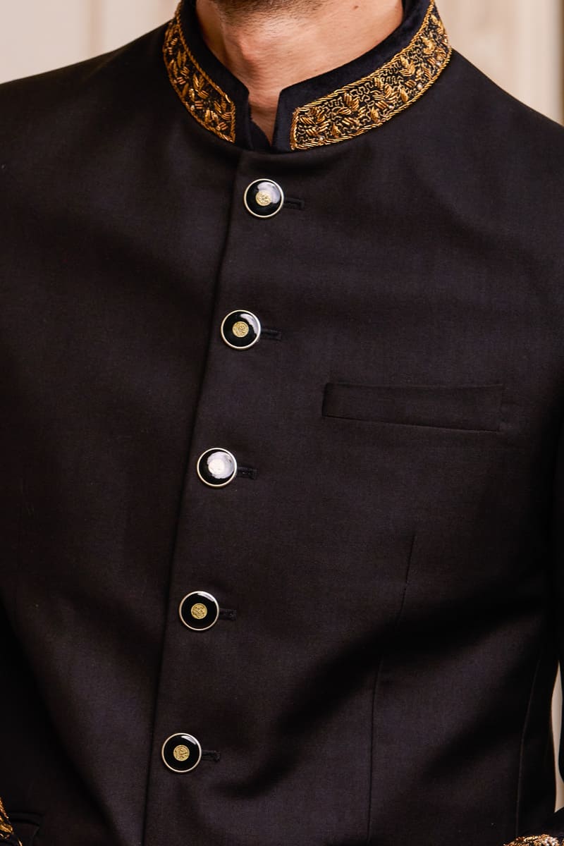 Neck And Sleeve Embroidered Bandhgala