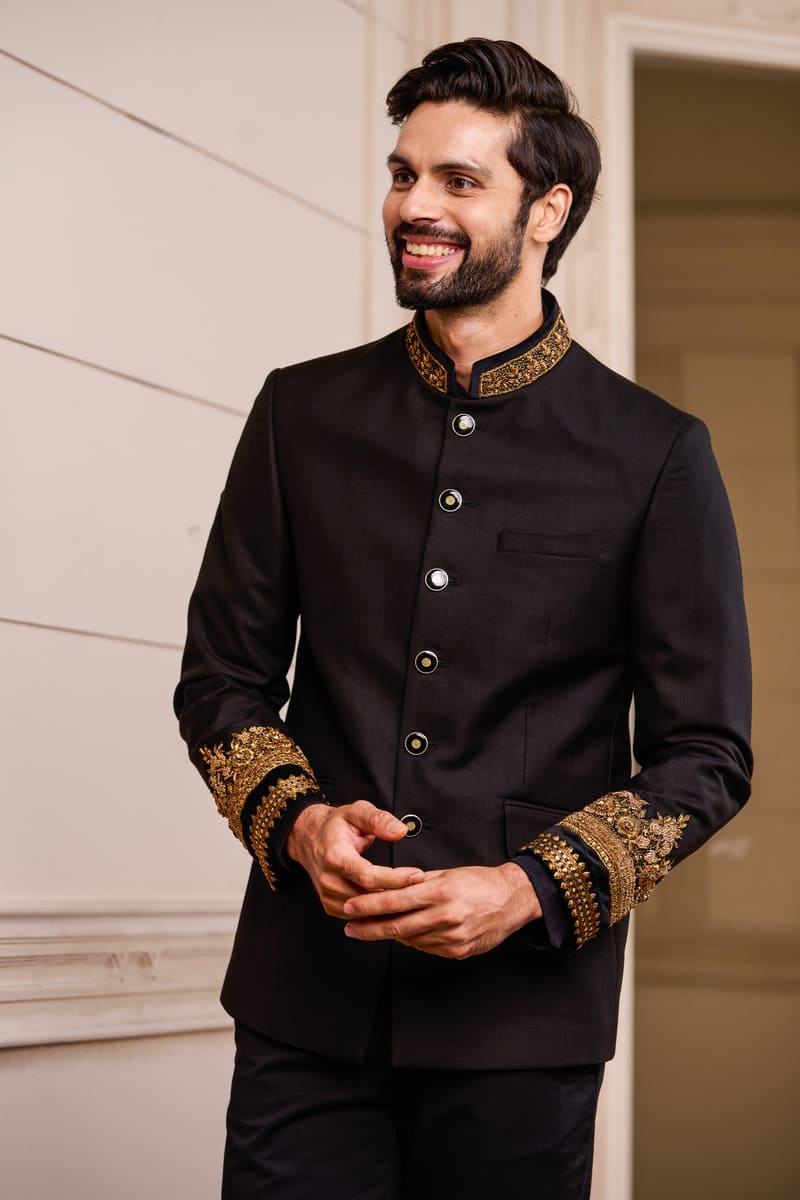 Neck And Sleeve Embroidered Bandhgala