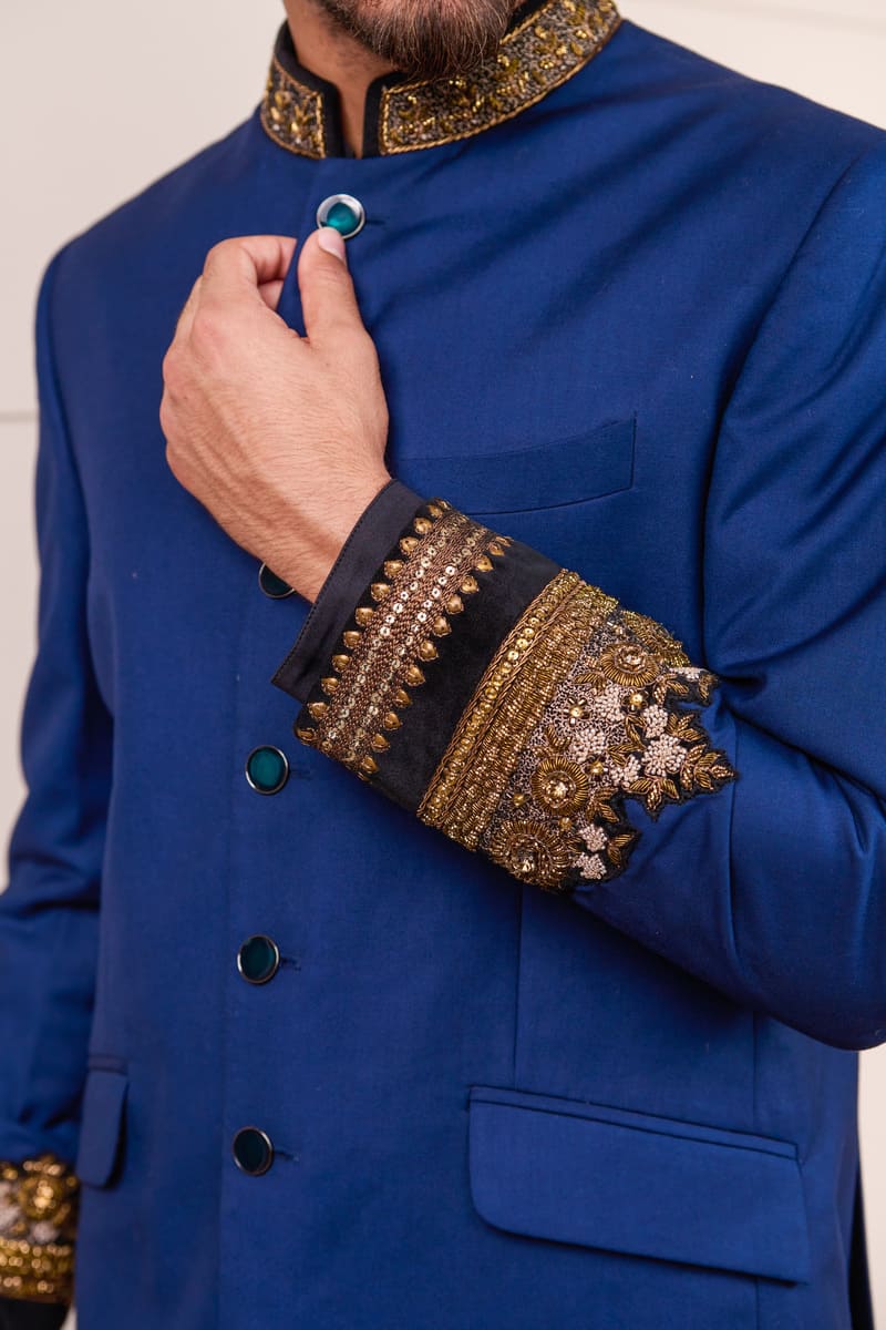 Neck And Sleeve Embroidered Bandhgala