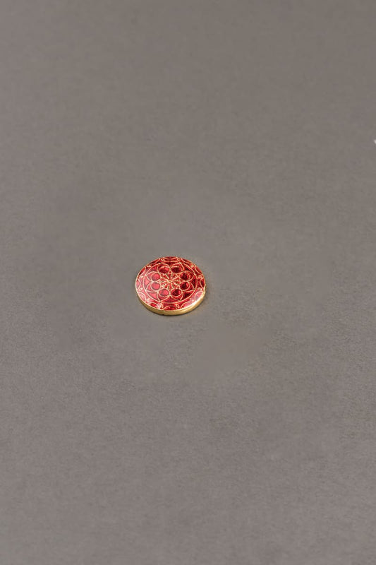 Red Enameled Standout Button
