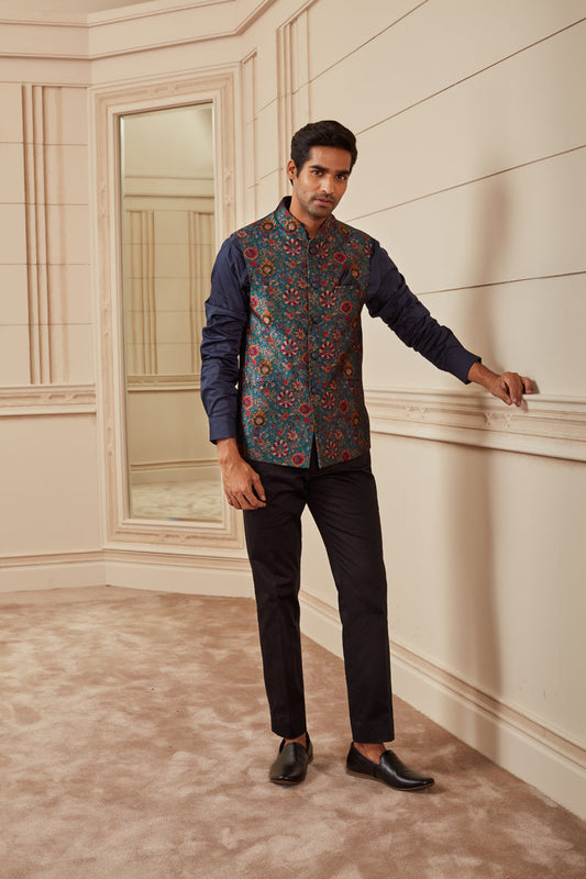 Teal Brocade Bundi