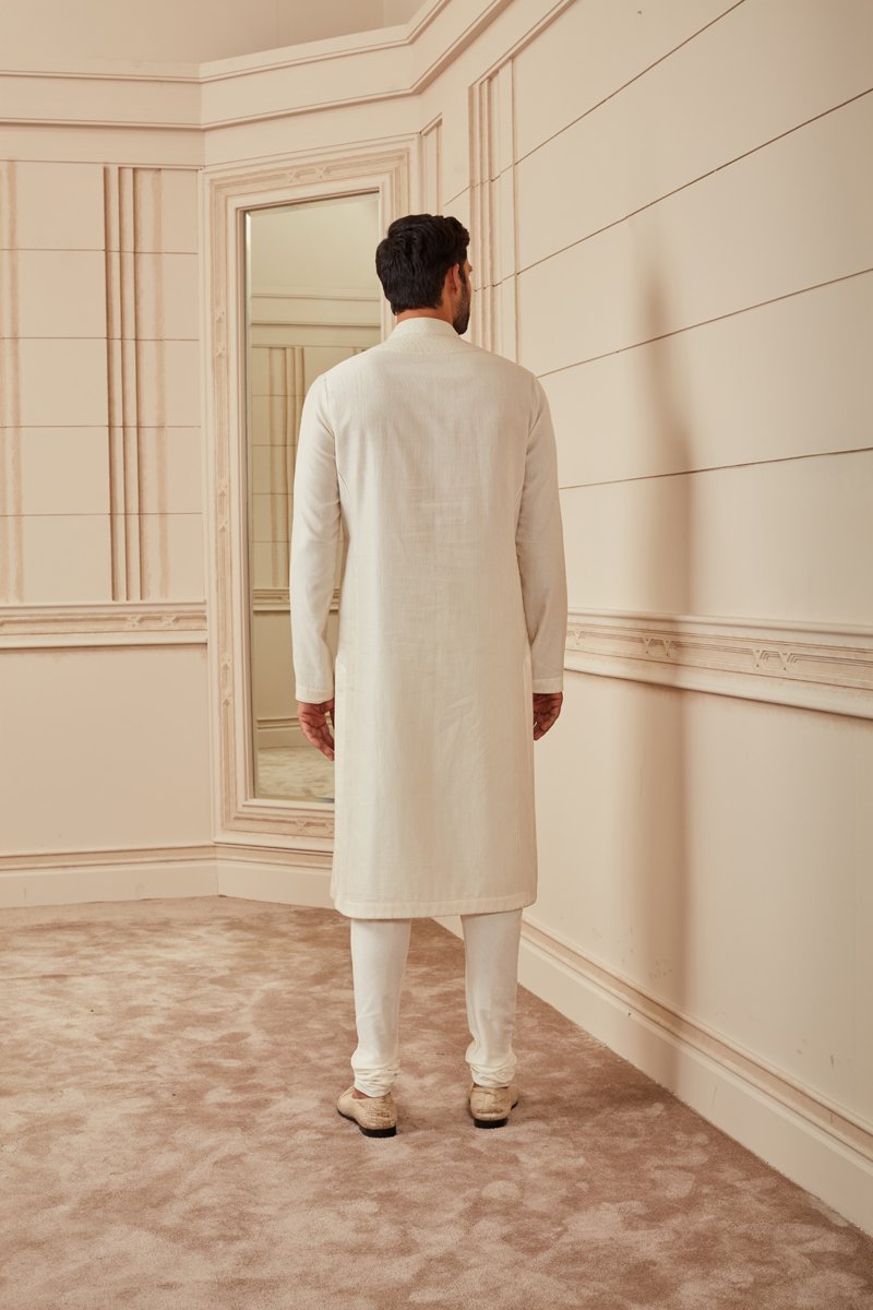 Ivory Chanderi Kurta Set