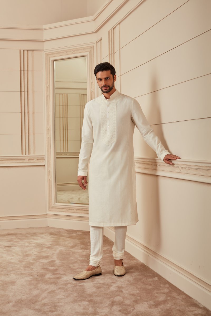 Ivory Chanderi Kurta Set