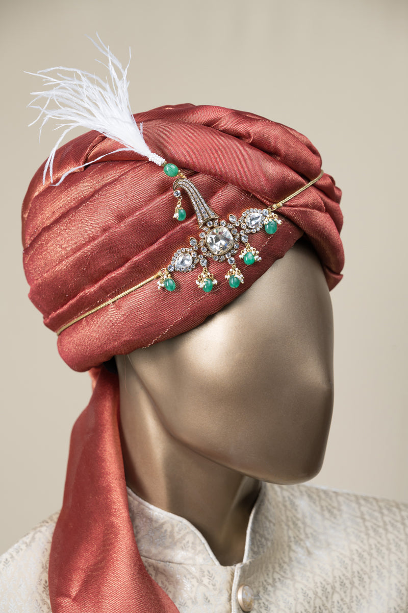 Emerald Crystal Drop Sarpech