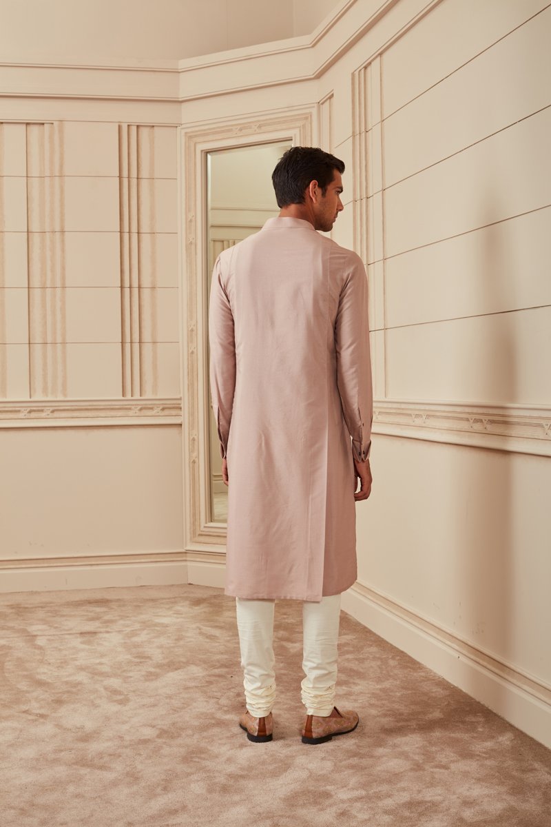 Rose Gold Open Collar Single Kurta