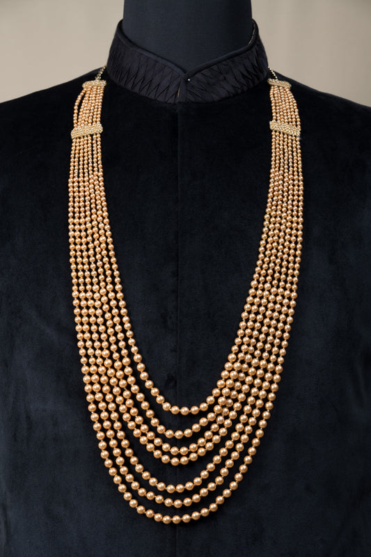 Six Layered Gold Beaded Mala