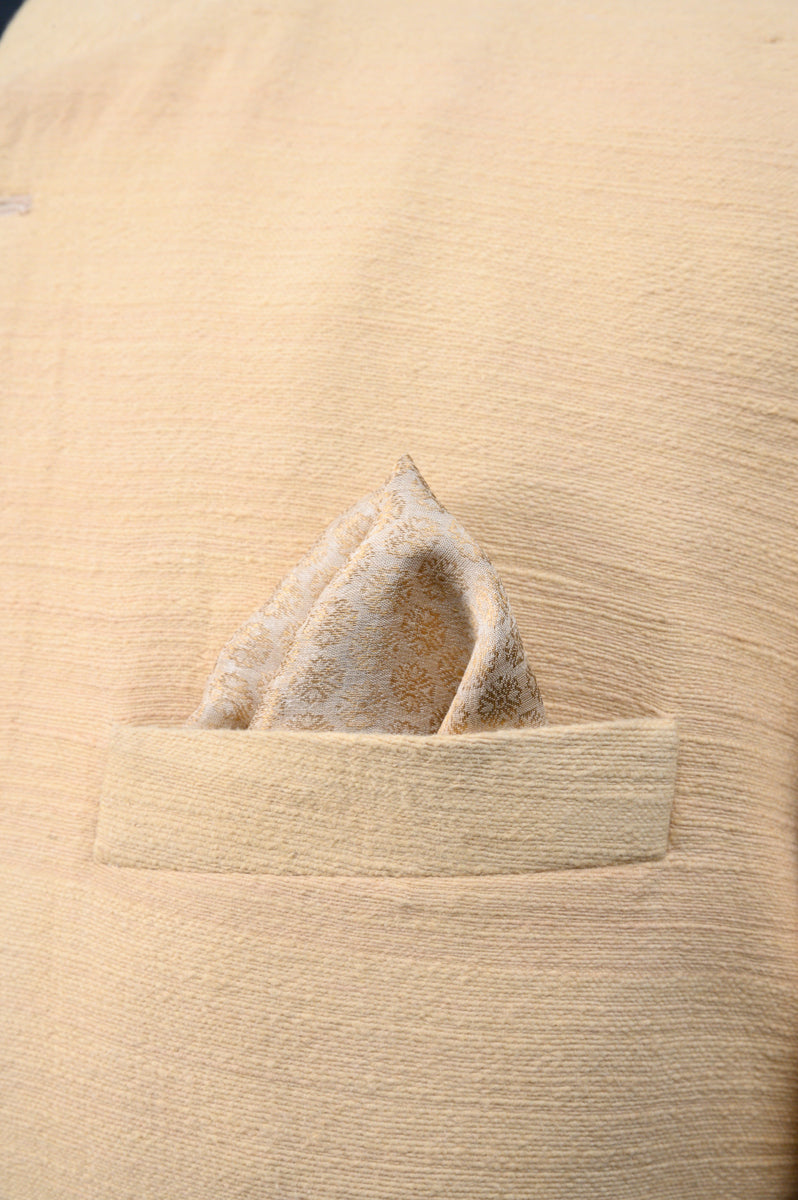 Gold Embroidered Pocket Square