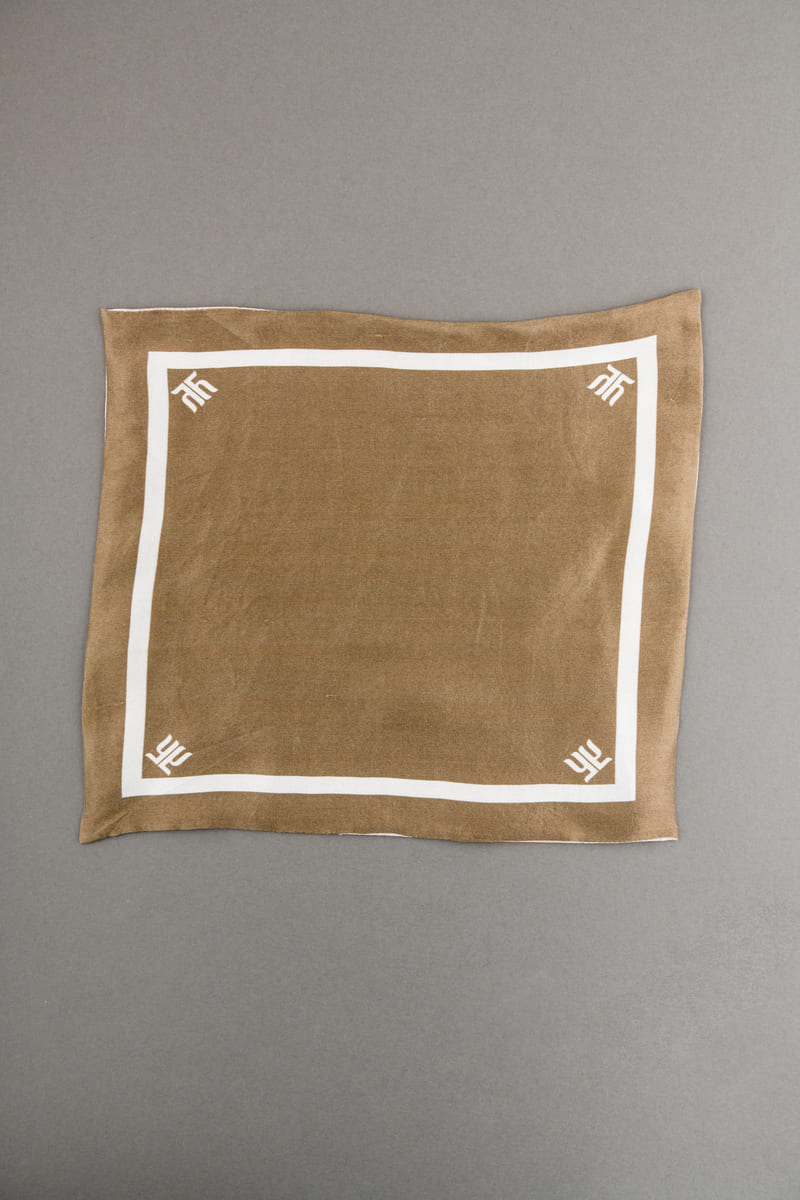 Brown Digitally Printed Logo Pocket Square