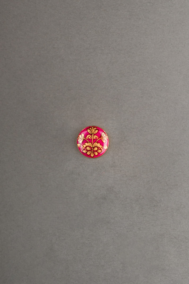 Red Handpainted Standout Button