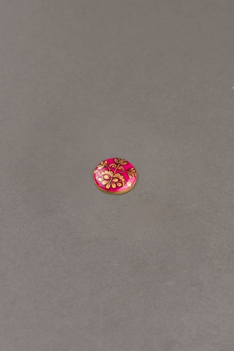 Red Handpainted Standout Button