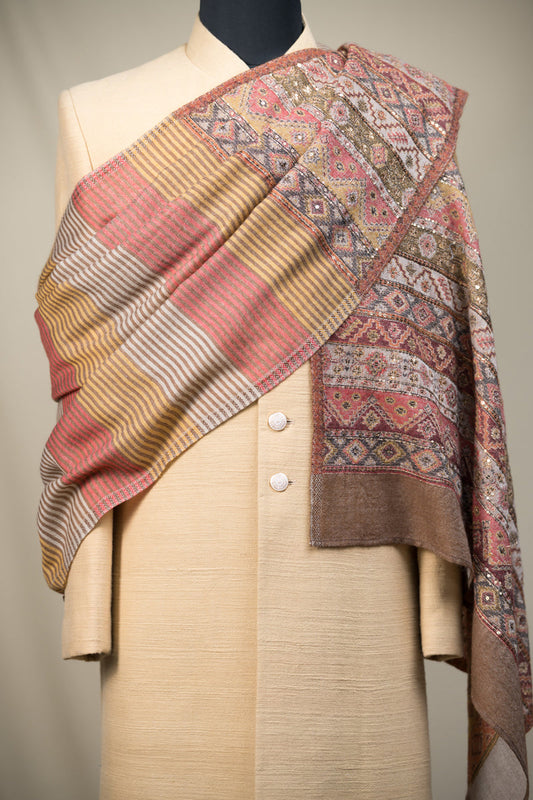 New Boho Style Brown Striped Stole