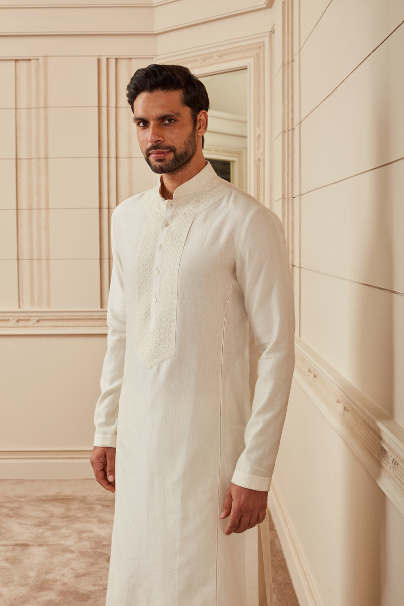 Ivory Chanderi Kurta Set