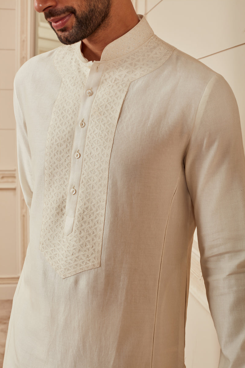 Ivory Chanderi Kurta Set