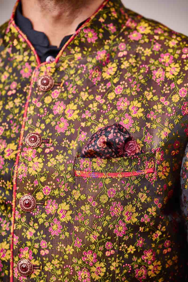 Floral Printed Bandhgala With Trousers