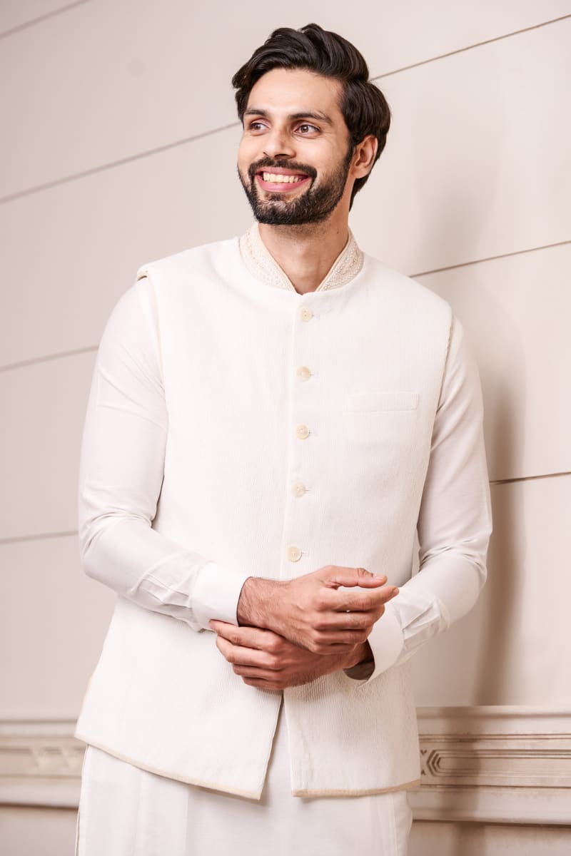 Ivory Textured Bundi