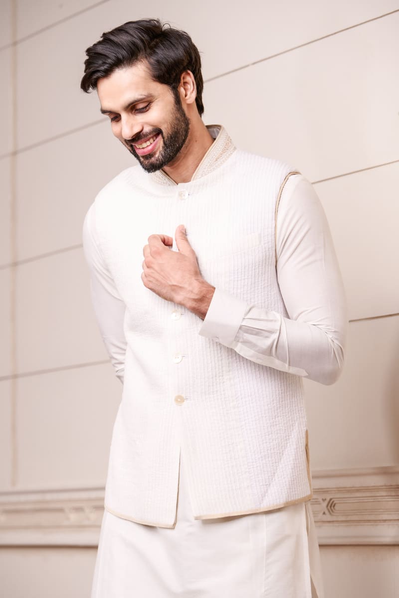 Ivory Textured Bundi