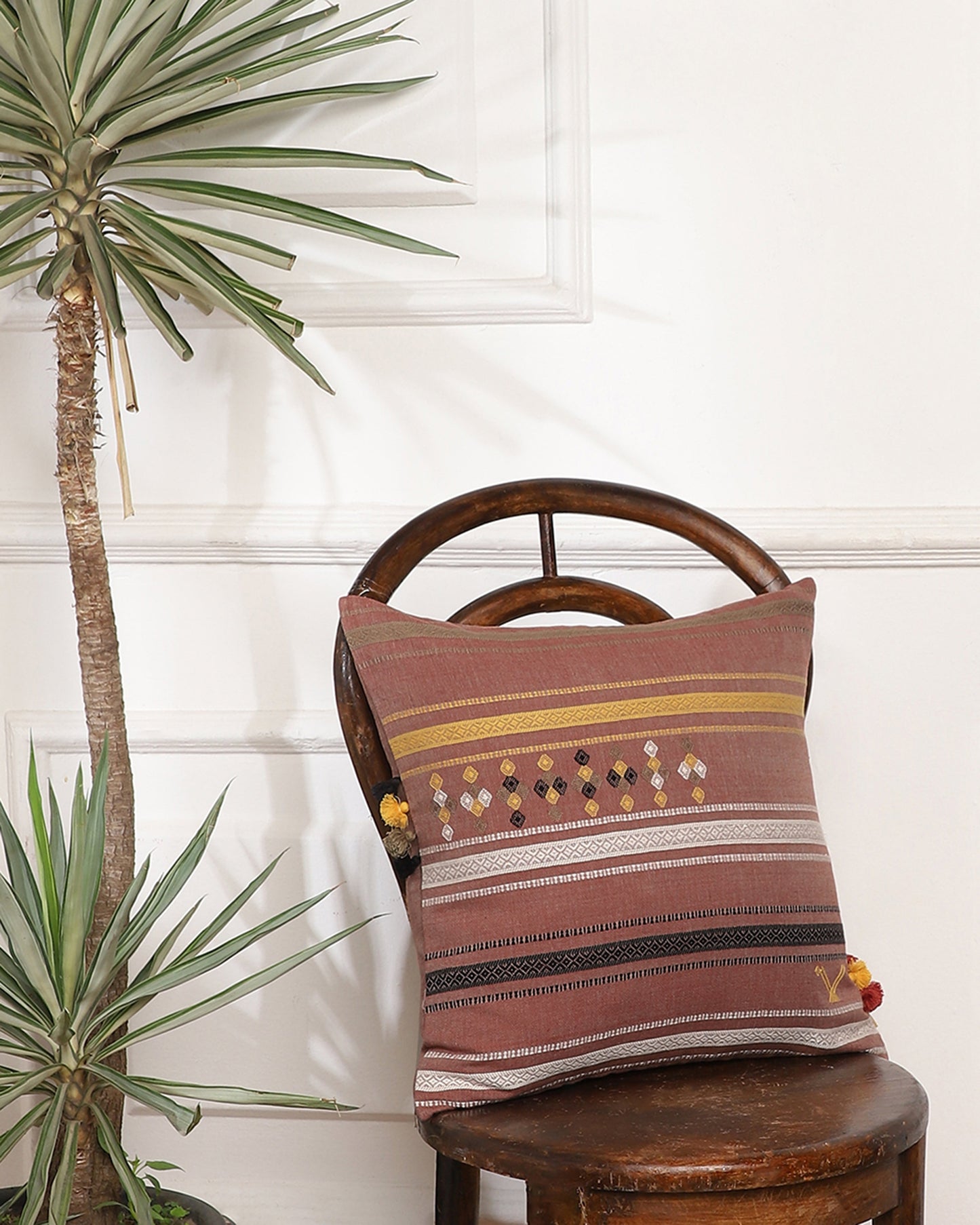 Ella Extra Weft Cotton Cushion Cover