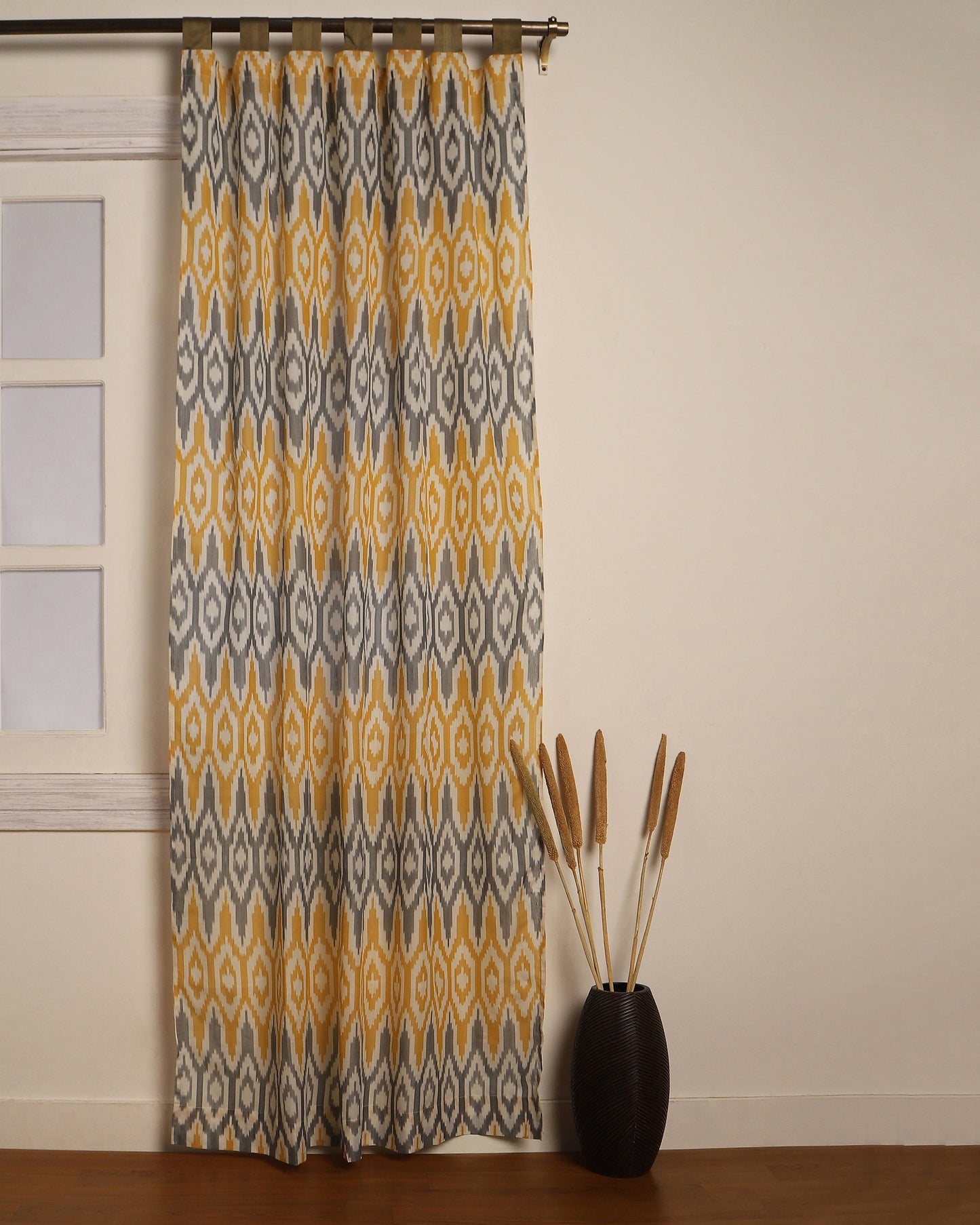 Pavan Warp Ikat Cotton Curtain